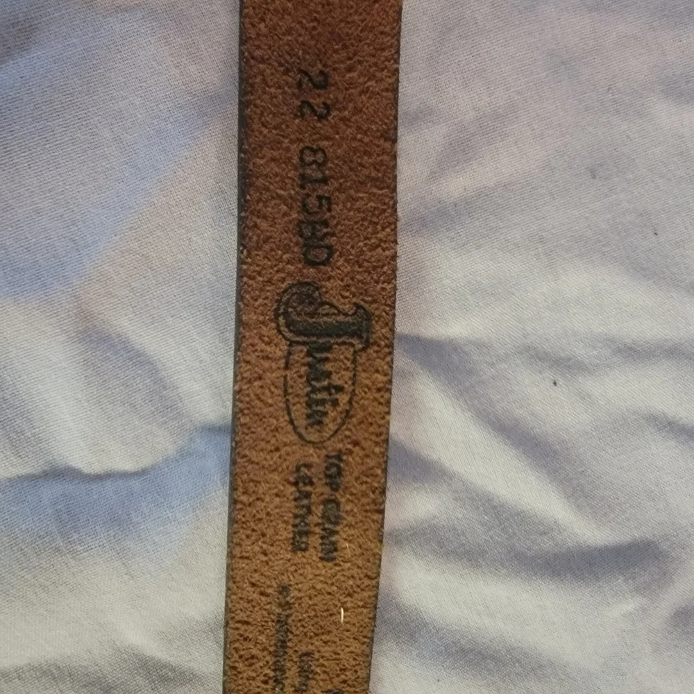 Girls Justin Boots Brown Leather Belt with Silver Buckle Sz 22